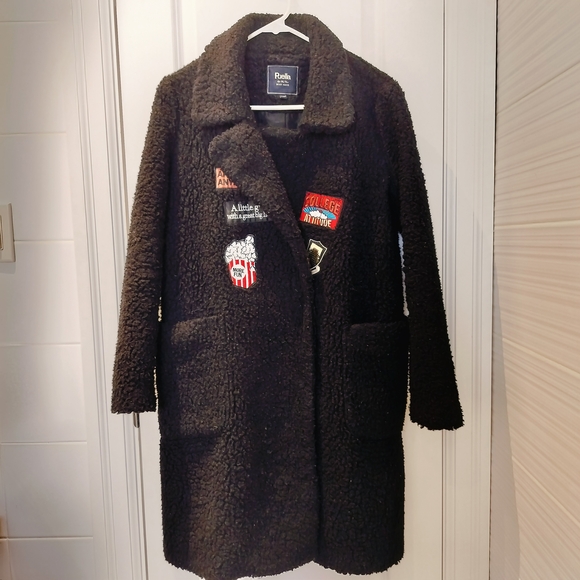 Anthropologie Jackets & Blazers - Anthropologie Puella Black Jacket with Patches Size S